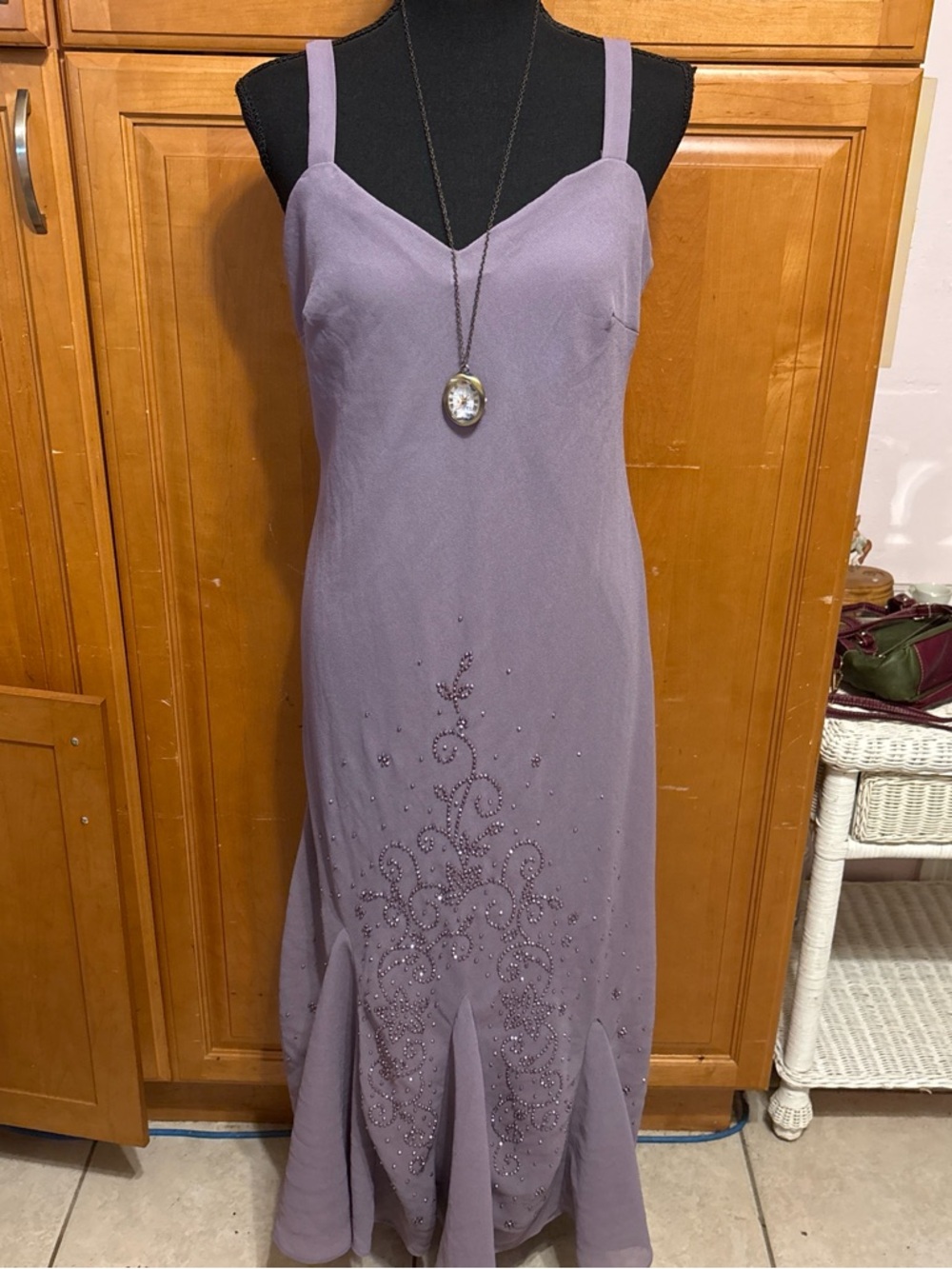 Lavender Beaded Evening Gown